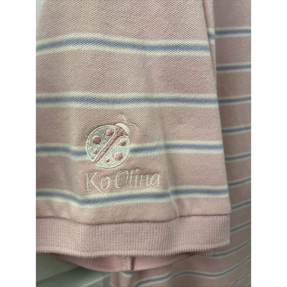 Polo Golf Ralph Lauren Pro Fit‎ Men's Medium Pink Striped Polo Shirt Ko Olina HI